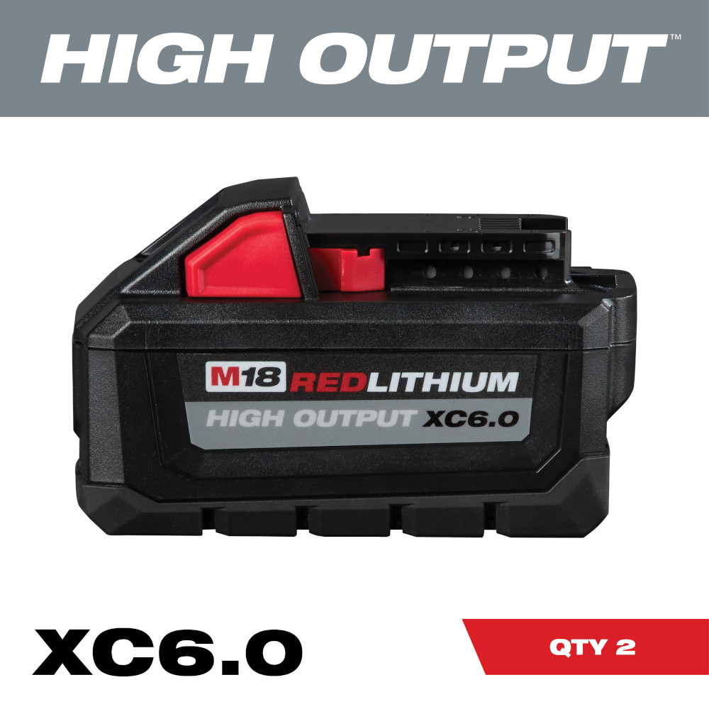 Milwaukee M18 REDLITHIUM High Output XC6.0 Battery Pack (2 Pack) from GME Supply